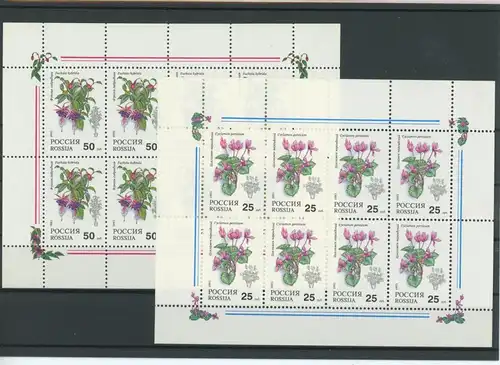 Russland Kleinbogen 298-299 postfrisch Blumen #JK510