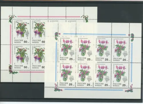 Russland Kleinbogen 298-299 postfrisch Blumen #JK510