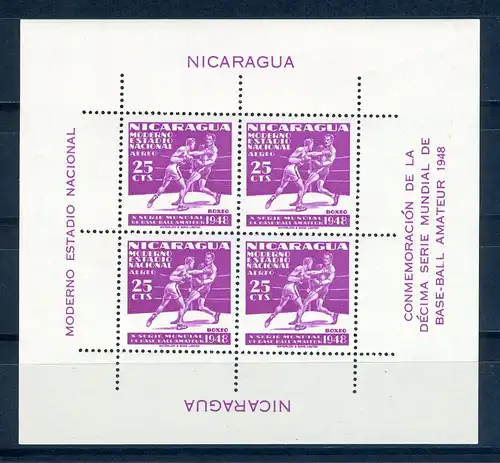 Nicaragua Block 20 postfrisch Boxen #JK357