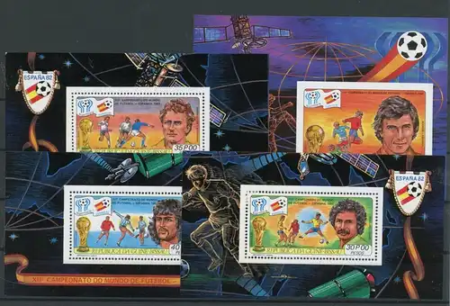 Guinea Bissau Einzelblock 584-586, Block 180 B postfrisch Fußball #JK509
