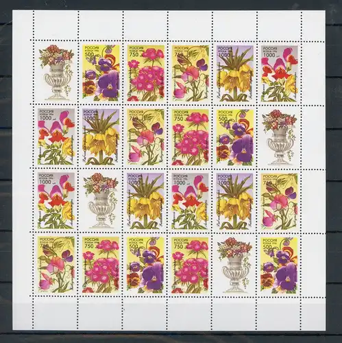 Russland ZD Bogen 480-484 postfrisch Blumen #JE804