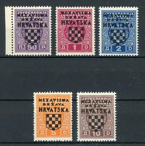 Kroatien Portomarken P 1-5 postfrisch #JK276