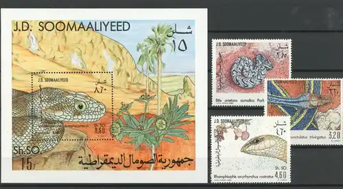 Somalia 321-324, Block 13 postfrisch Schlangen #JK491