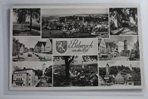 AK Biberbach an der Riß Mehrbildkarte (Marktplatz usw.) 1957 #PJ505