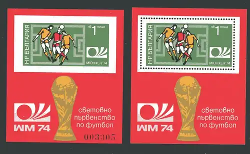 Bulgarien Block 47 A+B postfrisch Fußball #JK484