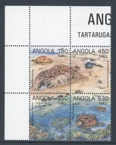 Angola 4er Block 932-35 postfrisch Schildkröte #JK496