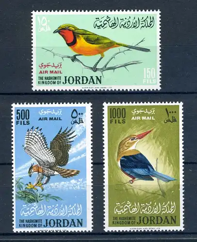Jordanien 490-492 postfrisch Vögel #JK421