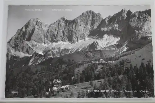 AK Ramsau Austriahütte, 1638 m mit Dachstein 3004 m 1965 #PJ414