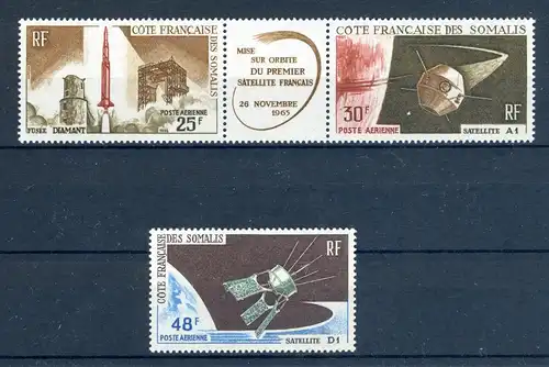 franz. Somaliküste 371-372 + 781 postfrisch Satelliten #JK398