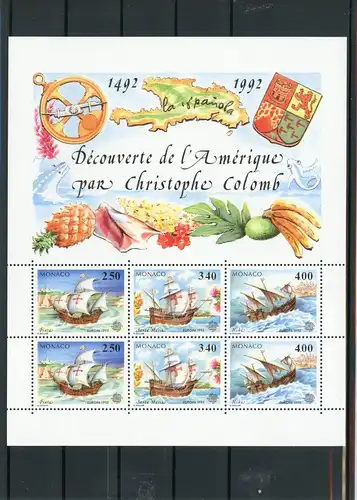 Monaco Block 55 postfrisch Kolumbus #JK515