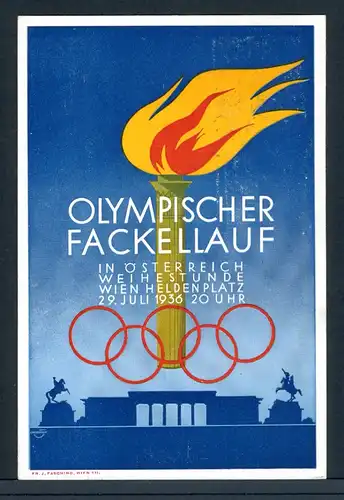 AK Propagandakarte Olympischer Fackellauf 1936 #JM143