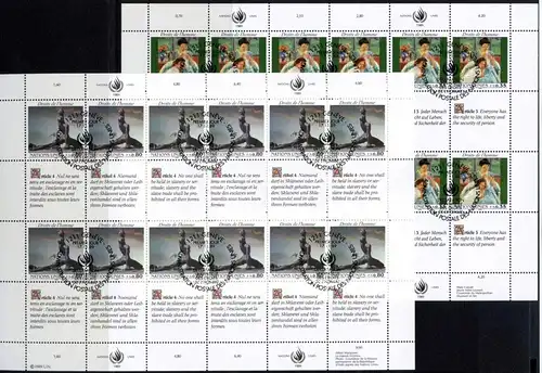 UNO Genf Kleinbögen 180-181 Menschenrechte Ersttagssonderstempel #JD536