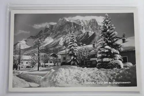 AK Ehrwald 1000 m mit Zugspitzenmassiv 1957 #PJ702