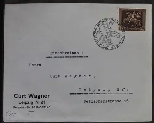 Deutsches Reich 671 auf Brief als Einzelfrankatur #BB446