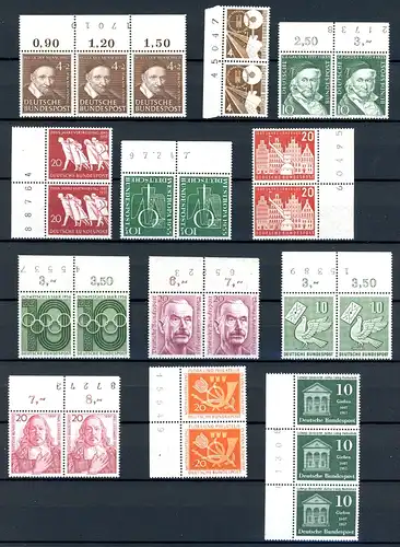 Bund Lot Bogenzählnummern postfrisch aus1955-1957 #JD534