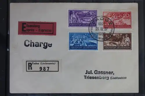 Liechtenstein 152-155 auf Brief als Mischfrankatur Eilsendung Express #BB488