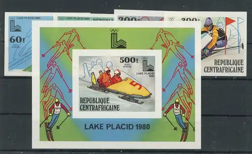 Zentralafr. Republik 632-635 B, Block 68 B postfrisch Olympia #JK556