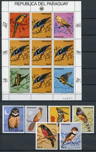 Paraguay 3668-3674, KB 3674 postfrisch Vögel #JD371