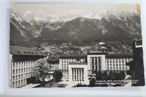 AK Innsbruck Bl.v. Hochhaus Café auf Landhaus u. Nordkette 1959 #PJ770