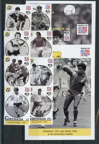 Grenada 2657-2664, Block 349-350 postfrisch Fußball #JK572