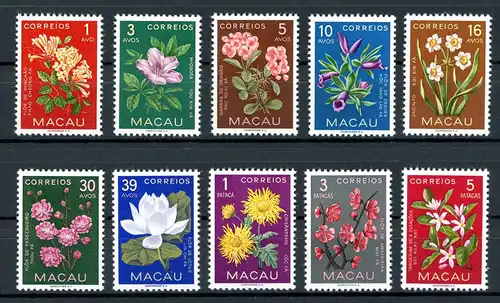Macau 394-403 postfrisch Blumen #JM162