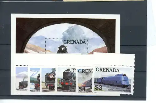Grenada 1153-1158, Block 105 postfrisch Lokomotive #JK575