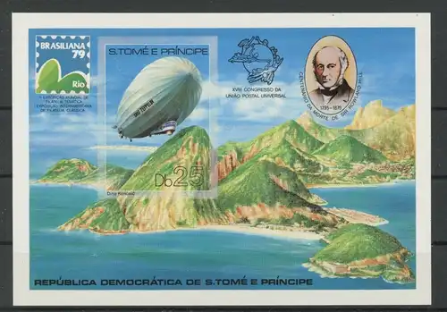 Sao Tome e Principe Block 36 B postfrisch Zeppelin #JK560