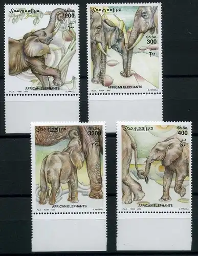 Somalia 855-858 Unterrand postfrisch Elefanten #JM211