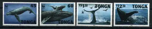 Tonga 1400-1403 postfrisch Wale WWF #JM218
