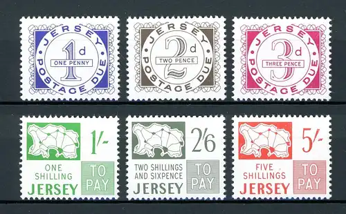 Jersey Portomarken 1-6 postfrisch #JM240