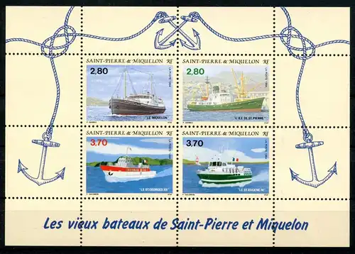 St. Pierre und Miquelon Block 3 postfrisch Schiffe #JM233