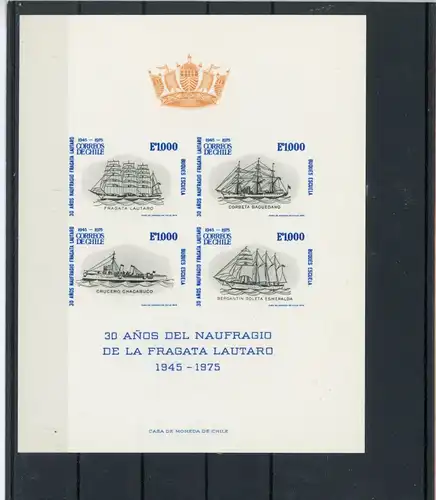 Chile Gedenkblatt 838-41 postfrisch Schiffe #JK806