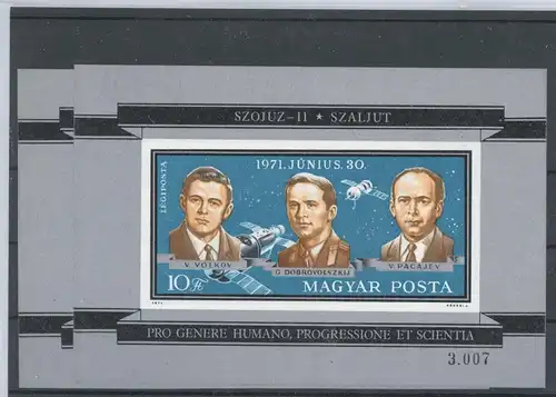 Ungarn Block 84 A+B postfrisch Raumfahrt #JK814