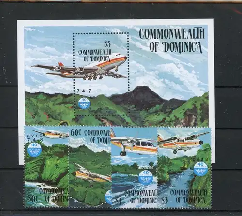 Dominica 889-892, Block 94 postfrisch Flugzeug #JK818