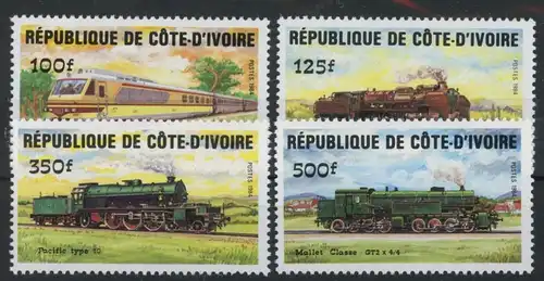 Elfenbeinküste 826-29 postfrisch Eisenbahn #JK825