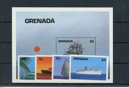 Grenada 1307-1310, Block 128 postfrisch Schiffe #JK574
