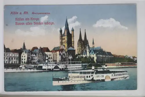 AK Köln am Rhein Rheinpanorama Feldpost 1914 #PJ869