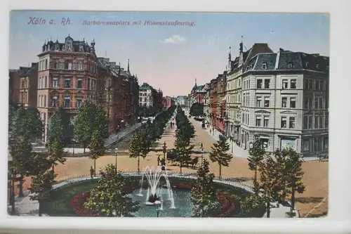 AK Köln am Rhein Barbarossaplatz und Hohenstaufenring 1918 #PJ886
