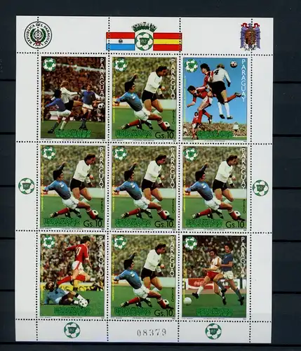 Paraguay Kleinbogen 3433 postfrisch Fußball #GG1451