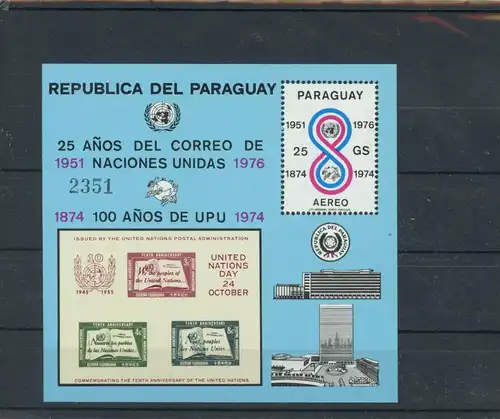 Paraguay Block 283 postfrisch Vereinte Nationen #JK876