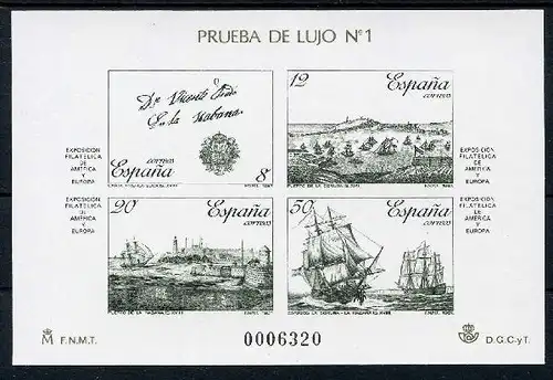 Spanien Block 30 postfrisch Schwarzdruck #JM270