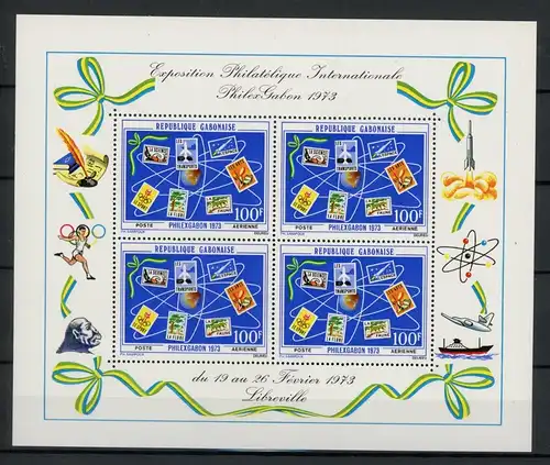 Gabun Block 26 postfrisch Briefmarkenausstellung #JD570