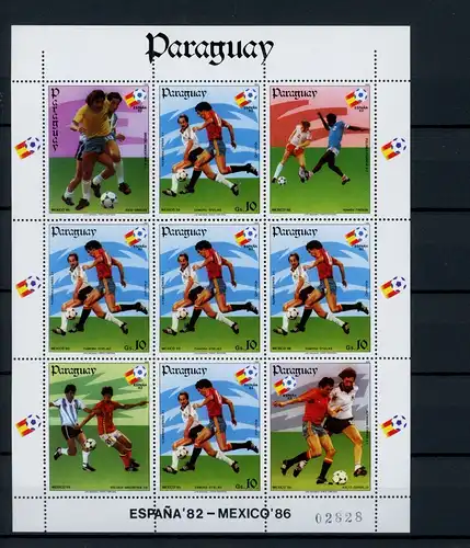Paraguay Kleinbogen 3746 postfrisch Fußball #GG1452