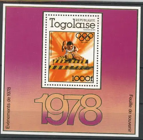 Togo Block 126 postfrisch Olympia #JK939