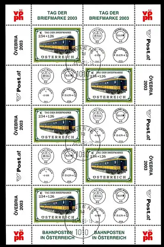 Österreich Kleinbogen 2414 gestempelt Eisenbahn #JM301
