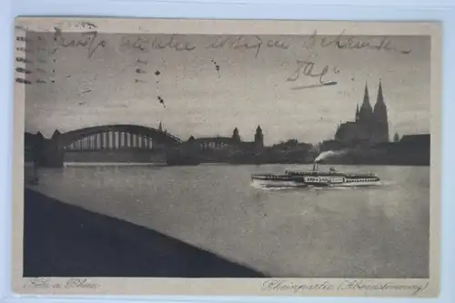 AK Köln am Rhein Rheinpartie (Abendstimmung) 1930 #PJ946