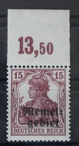 Memel 3xaP OR postfrisch mit ungefaltetem Oberrand, geprüft Klein BPP #VT950