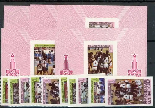 Zentralafr. Rep. 653-657 A+B, EB 653-657 B postfrisch Olympia #JL216