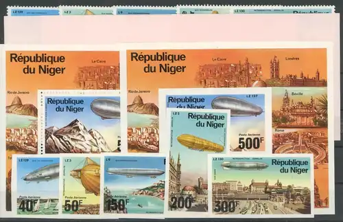 Niger 522-526, Block 14 A+B, Einzelblöcke postfrisch Zeppelin #JK889