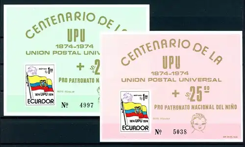 Ecuador Block 66-67 postfrisch UPU #JM391